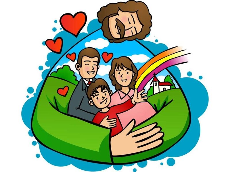 Family in a Heart