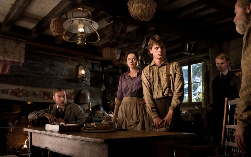 Family in a rustic kitchen