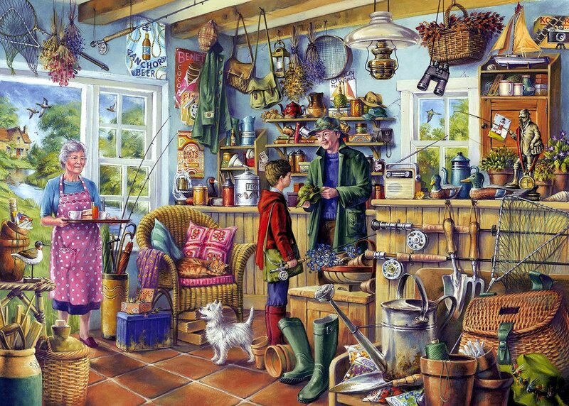 Family in a Workshop — Brown