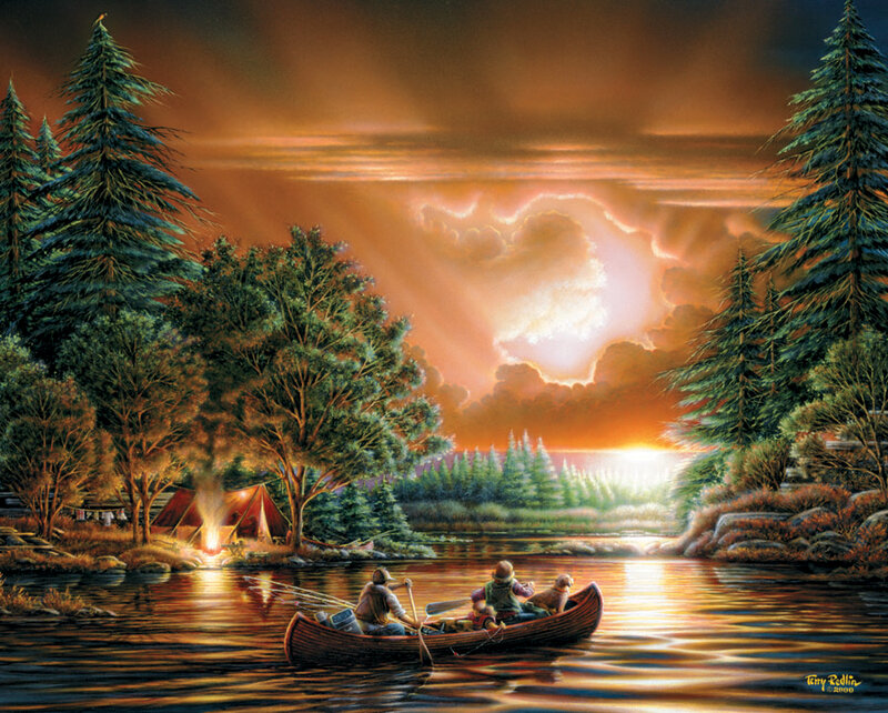 Family in Canoe