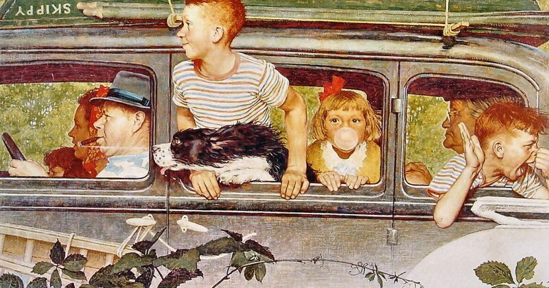Family in Car — Brown