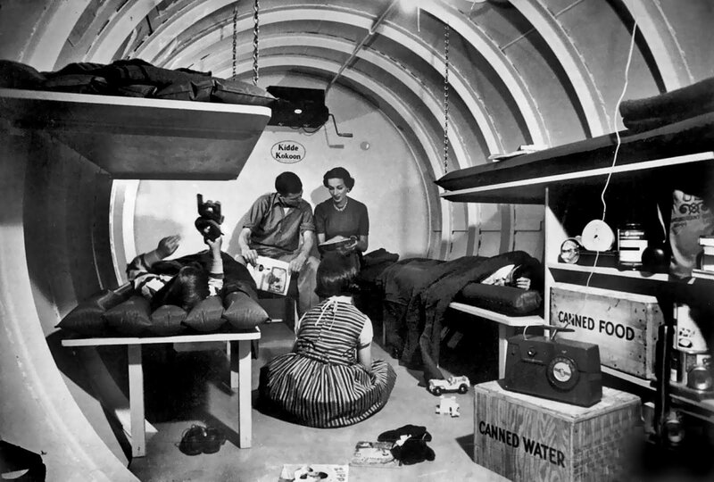 Family in fallout shelter
