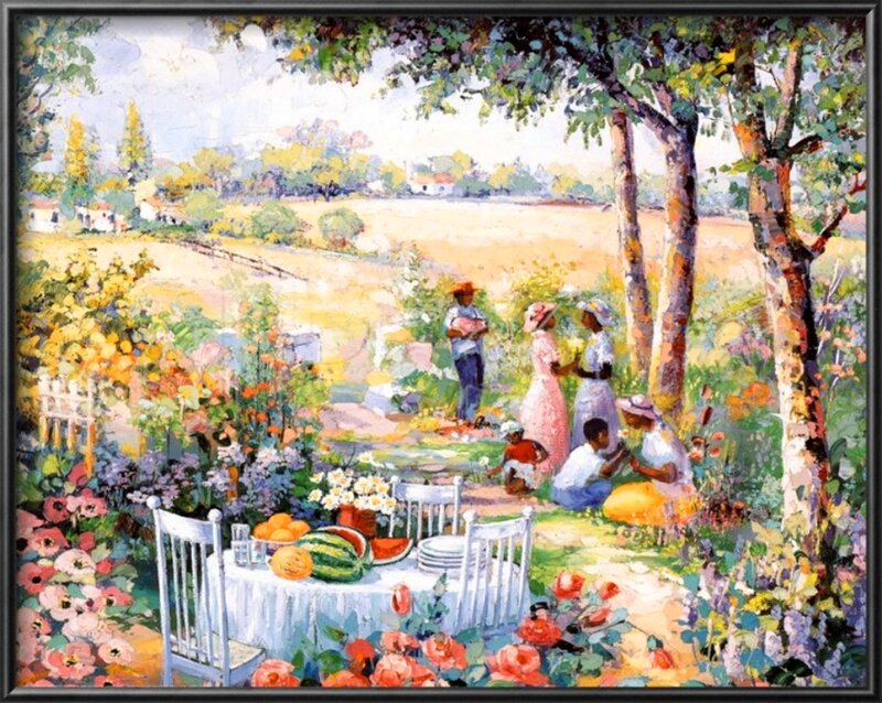 Family in Garden — Green, Serene, Afternoon