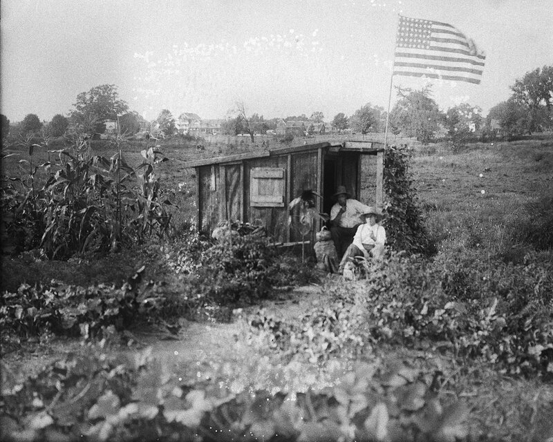 Family in Garden Shed