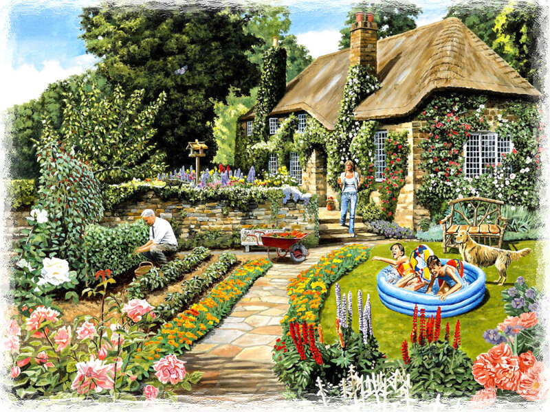 Family in Garden