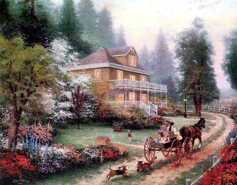 Family in Horse-drawn Carriage