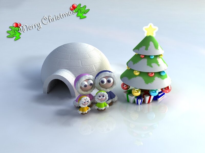Family in Igloo