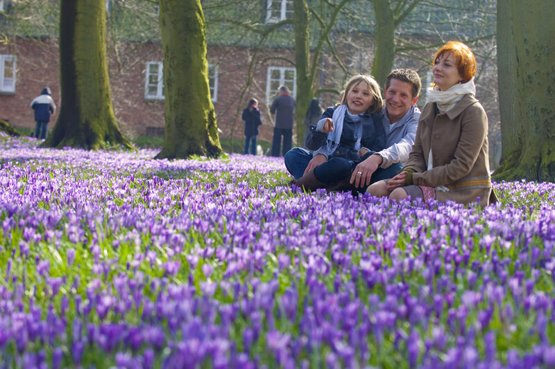 Family in Purple Flowers
