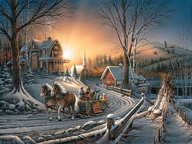 Family in Sleigh