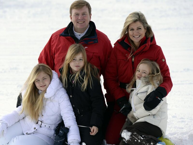 Family in Snow — White, Happy