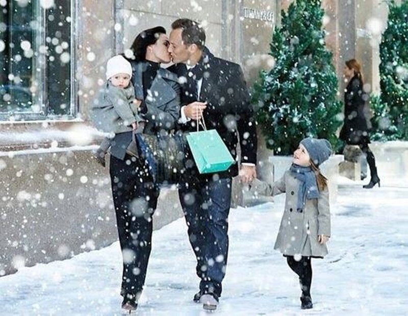 Family in Snow — White