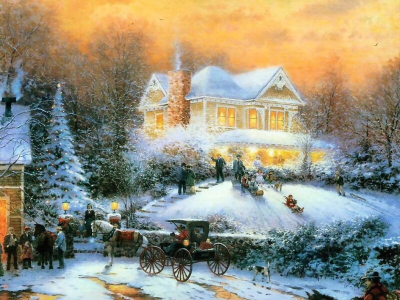 Family in Snowy Yard