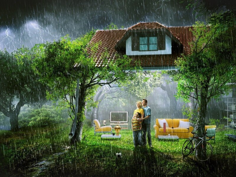 Family in Storm