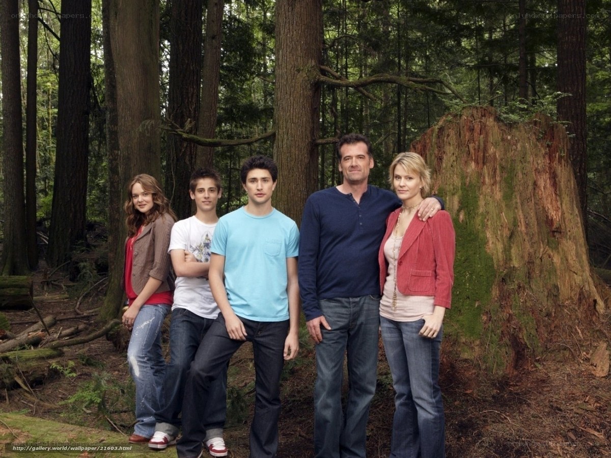 Family in the forest