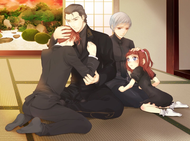 Family in traditional room