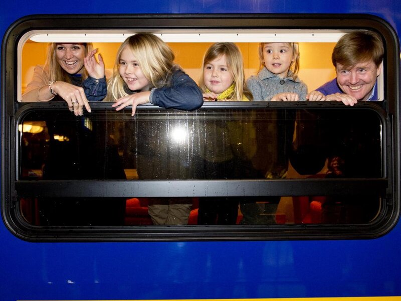 Family in Train Window