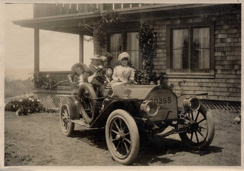 Family in Vintage Car — Black