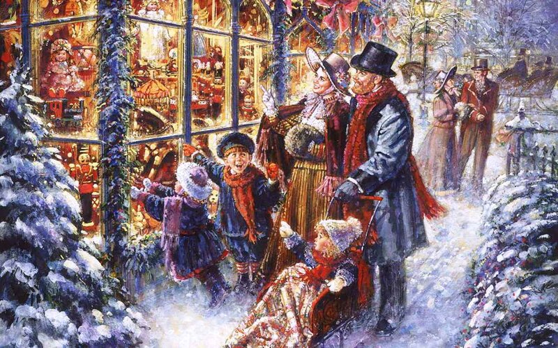 Family in Winter Street — White