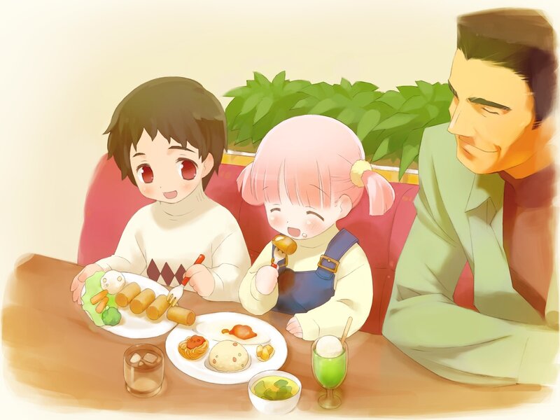 Family meal at a restaurant