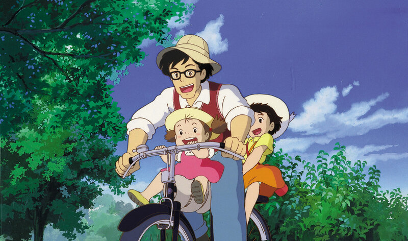 Family on a bicycle ride