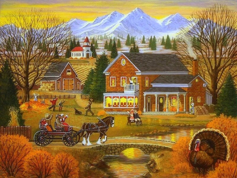 Family on a Carriage — Orange