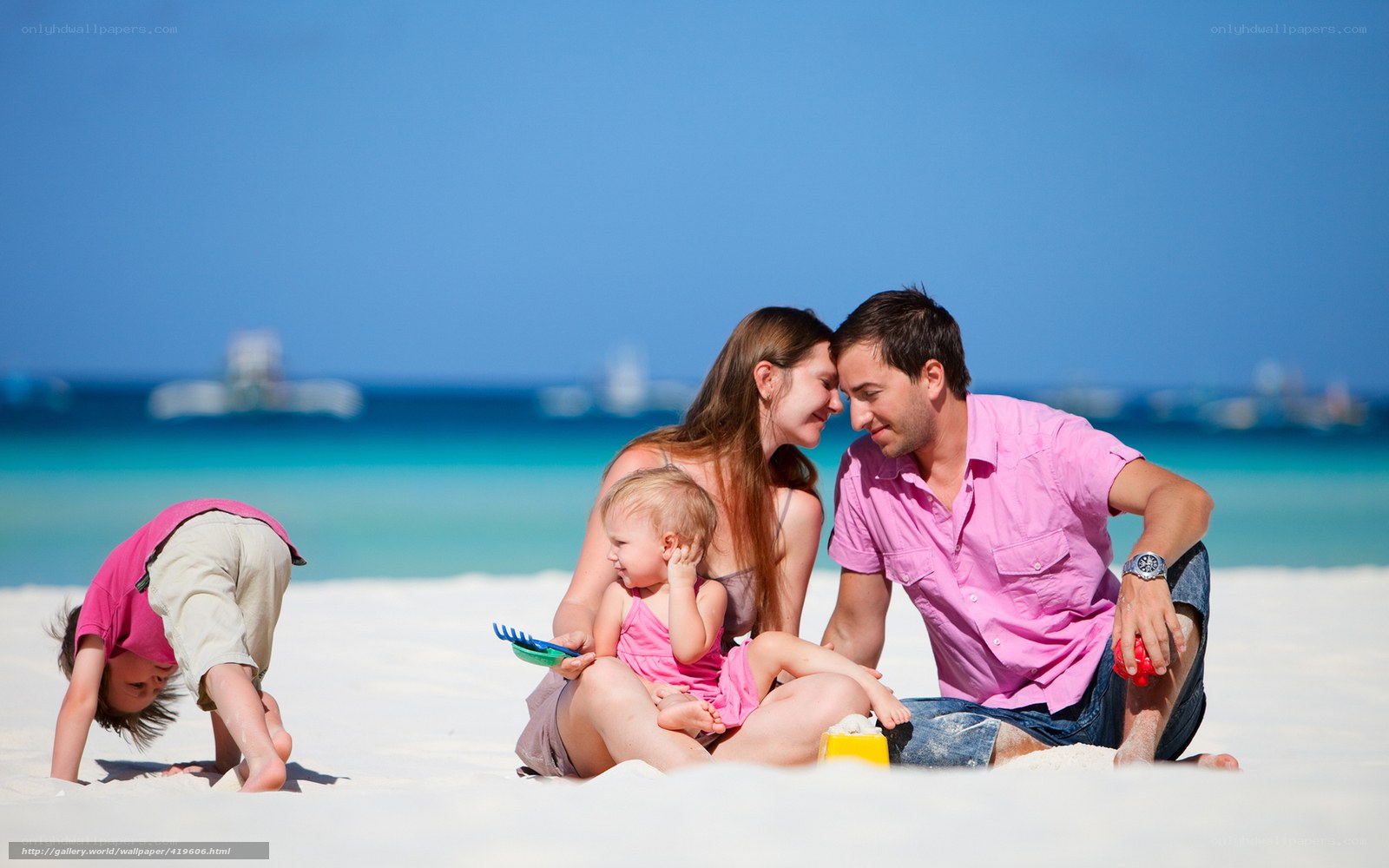 Family on a tropical beach