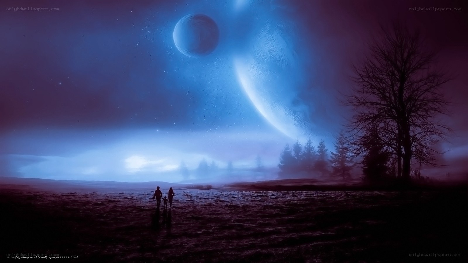 Family on alien planet