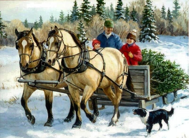 Family on Sleigh Ride