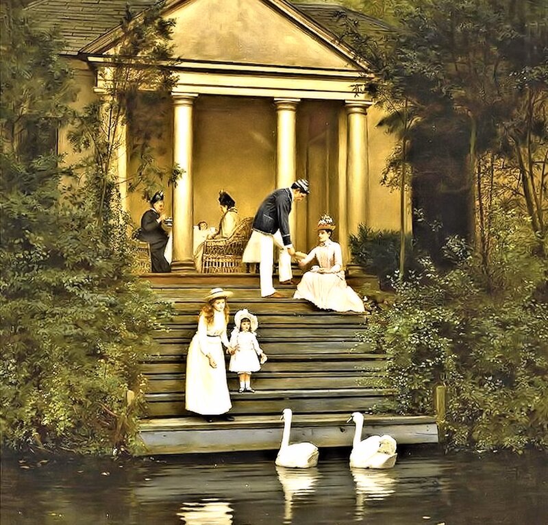 Family on Steps