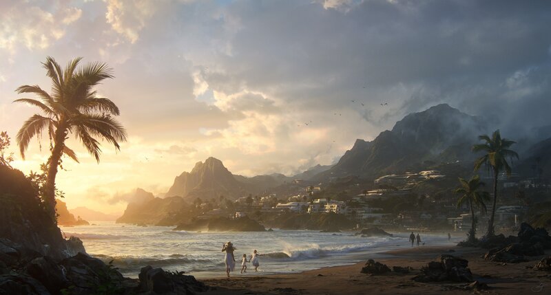 Family on Tropical Beach