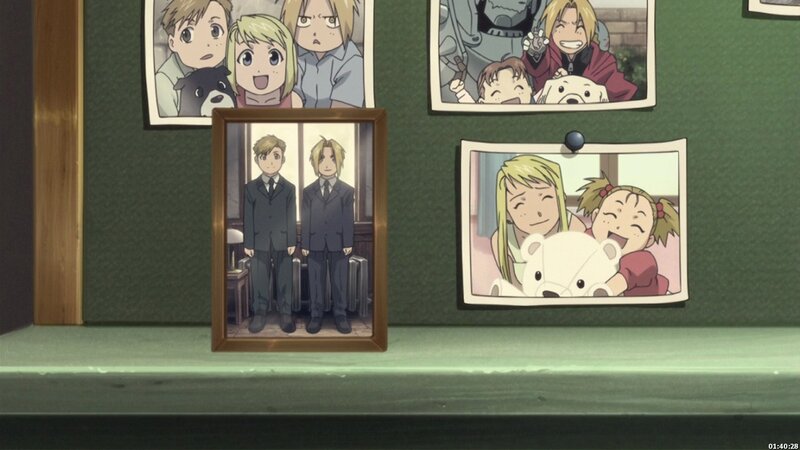 family photos on a wall