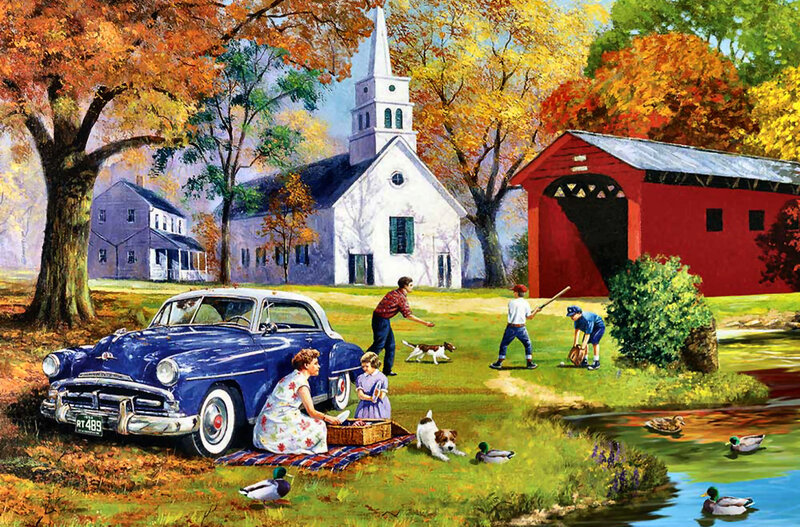 Family Picnic by River