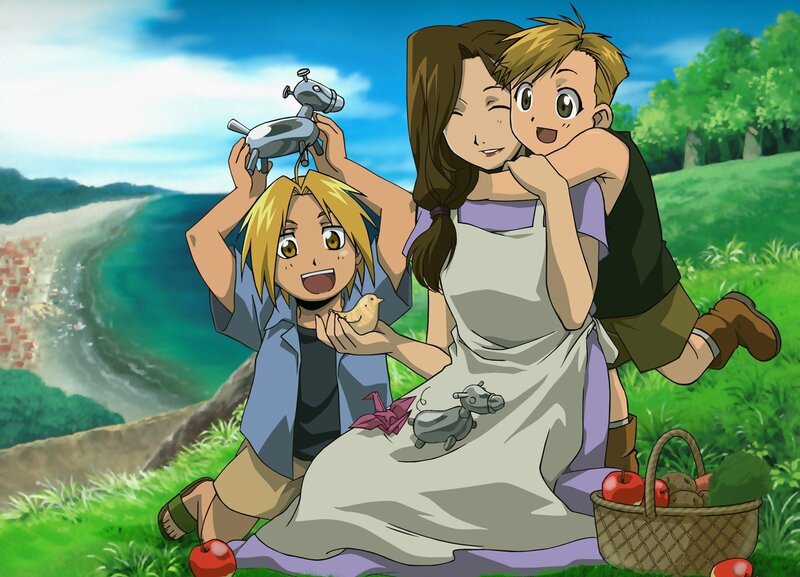 Family picnic by the sea