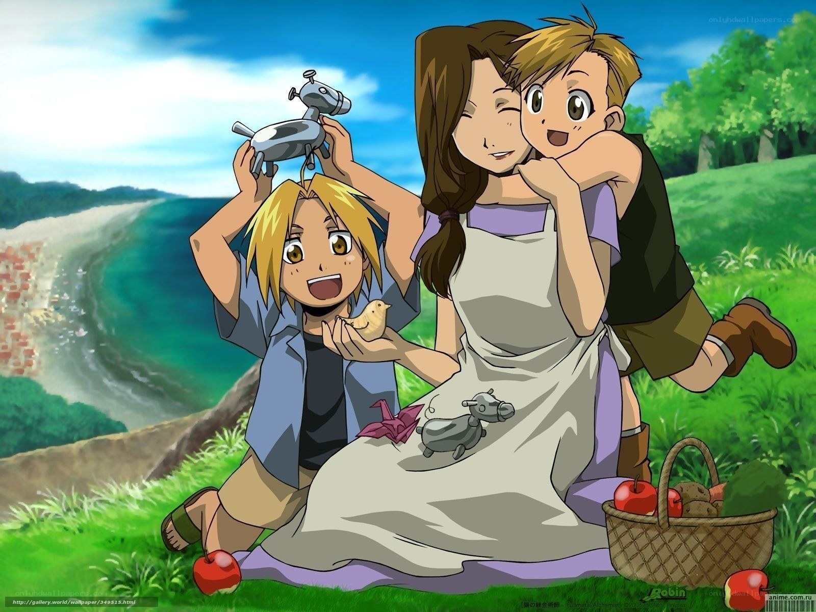 Family picnic scene