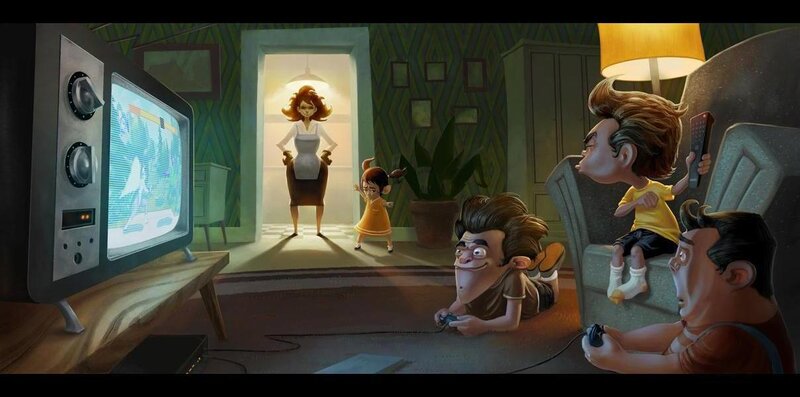 Family Playing Video Games
