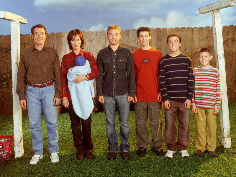 Family portrait in backyard