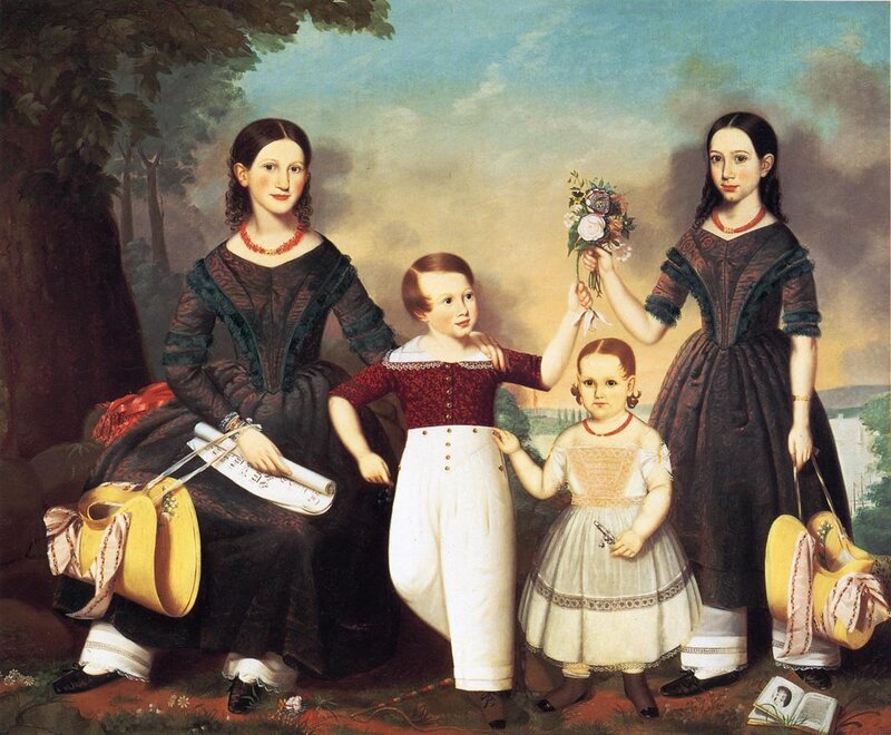 Family portrait in garden
