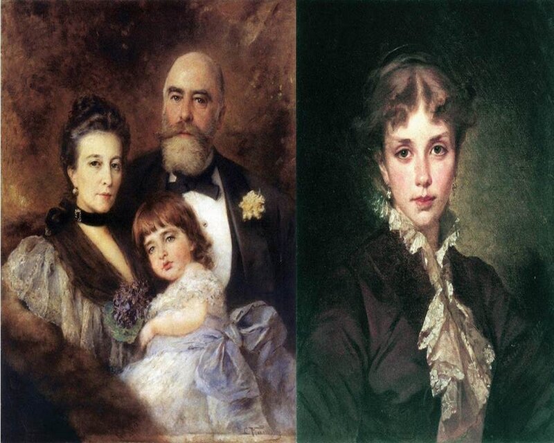 Family Portrait Painting — Brown