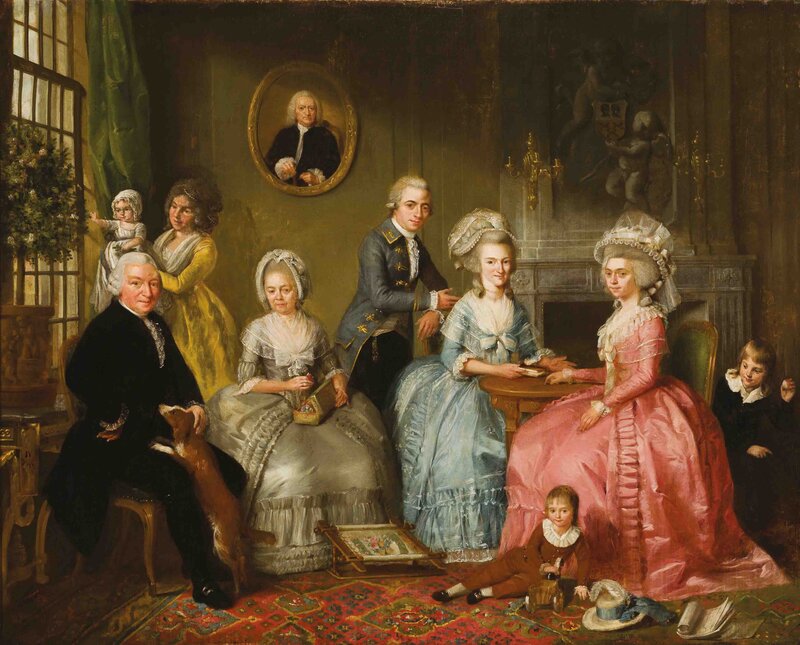 Family Portrait Painting — Red