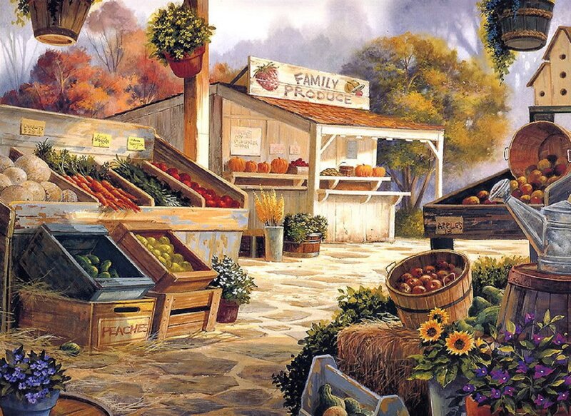 Family Produce Stand — Brown