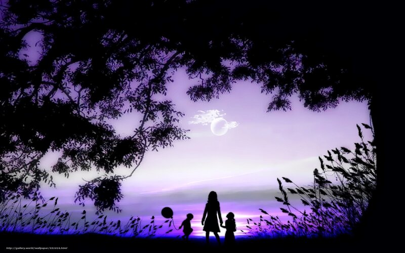 Family Silhouette at Sunset