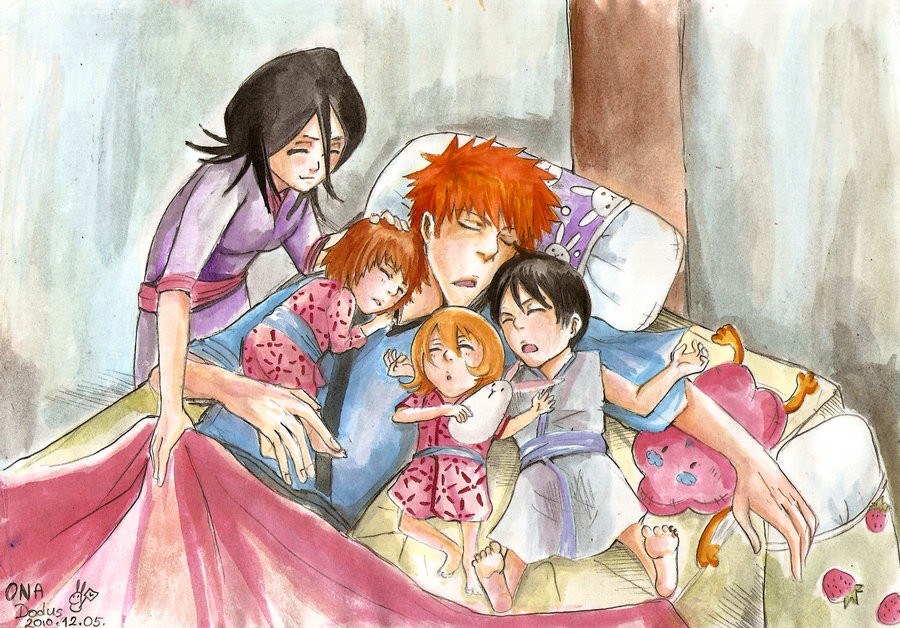 Family sleeping together