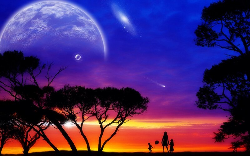 Family under alien sky