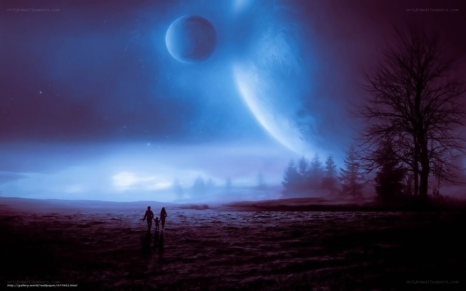 Family under alien sky