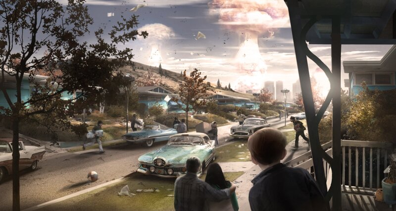 Family Watching Explosion
