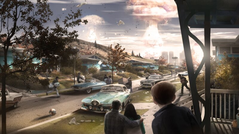 Family Watching Explosions