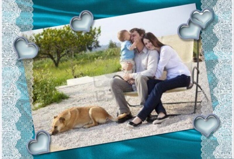 Family with Baby on Bench