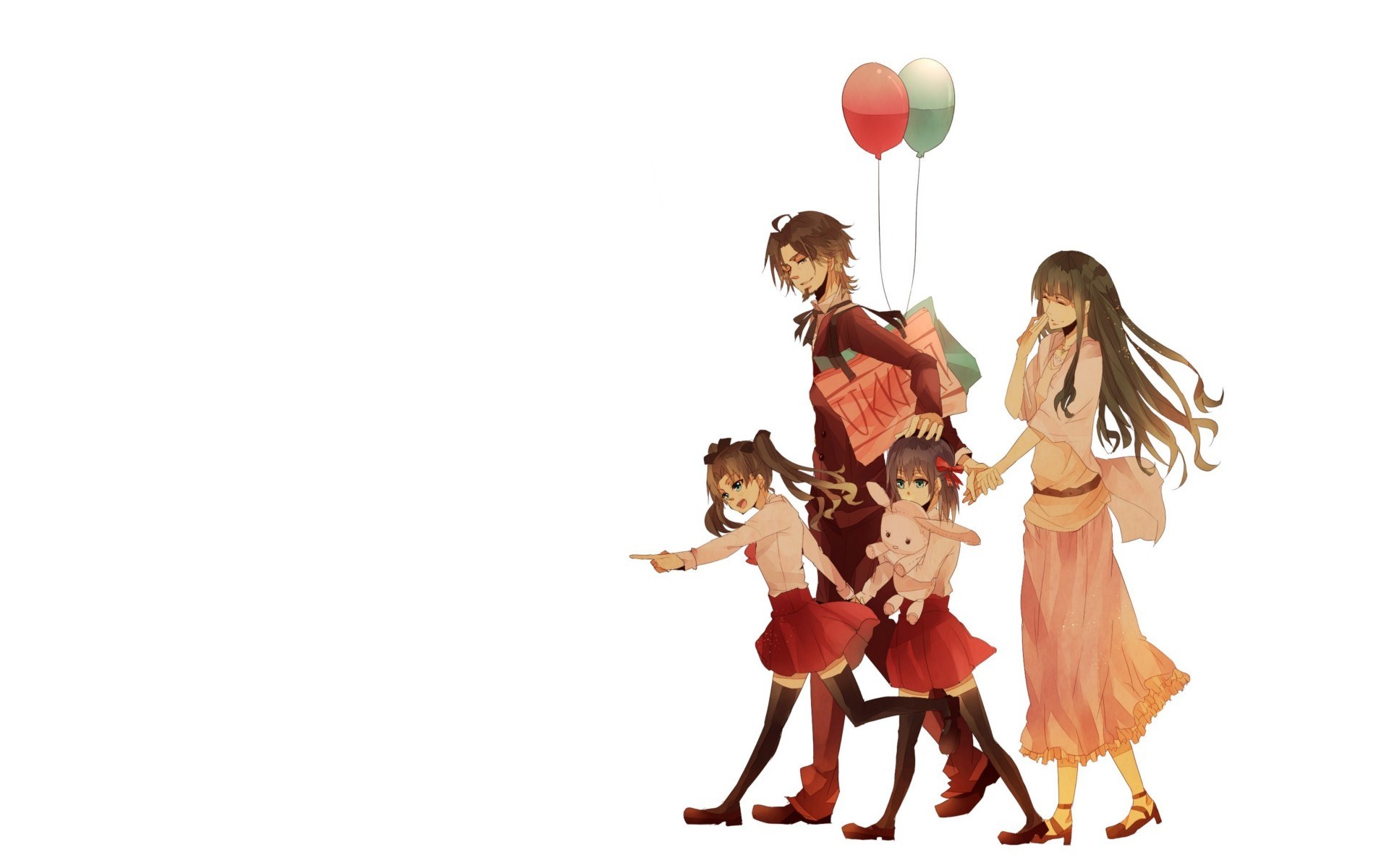 family with balloons