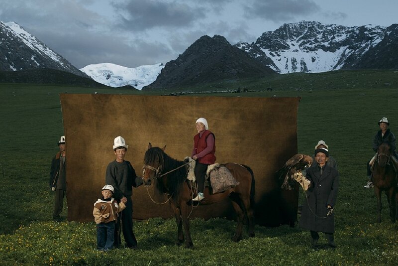 Family with Horses and Eagle