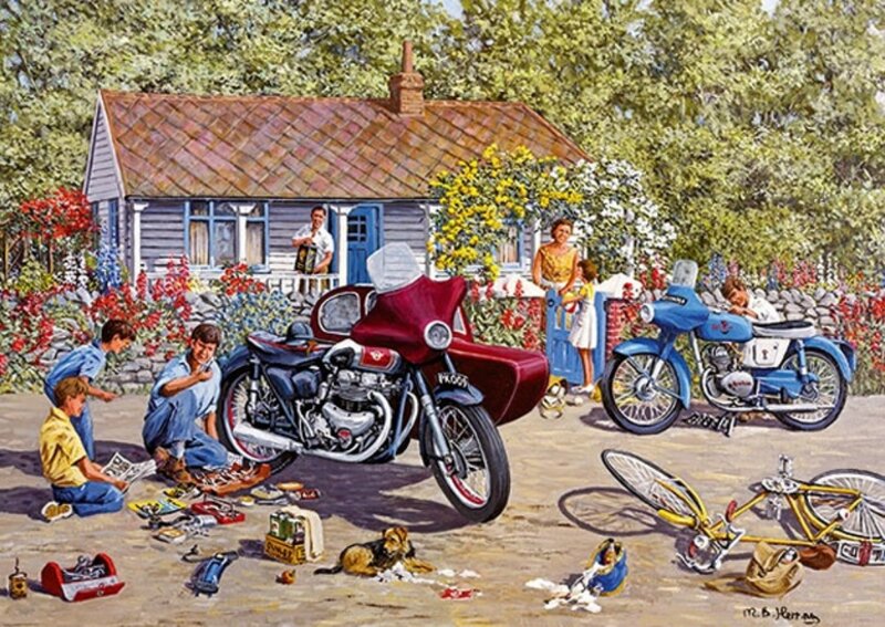 Family with Motorcycles